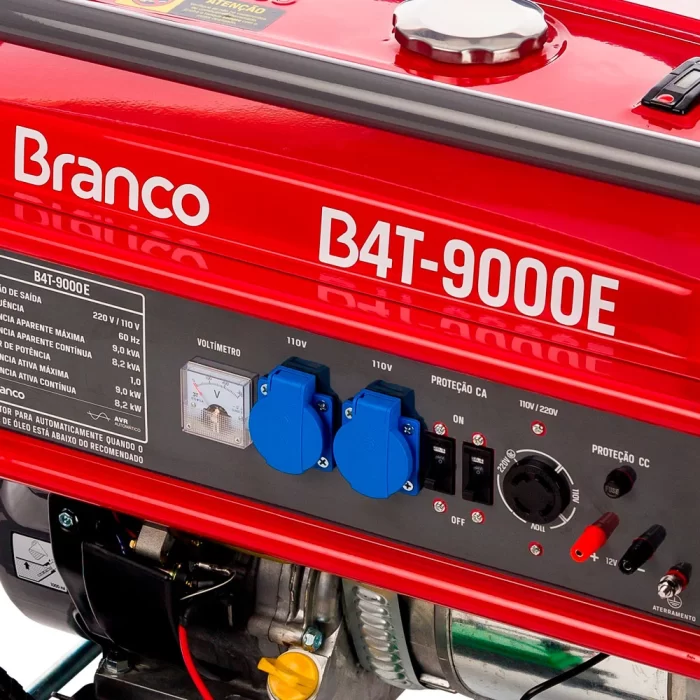 GERADOR DE ENERGIA À GASOLINA 16.5HP 9KVA MONOFÁSICO 110/220V AVR B4T 9000E COM PARTIDA ELÉTRICA BRANCO - Image 3