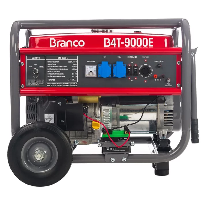GERADOR DE ENERGIA À GASOLINA 16.5HP 9KVA MONOFÁSICO 110/220V AVR B4T 9000E COM PARTIDA ELÉTRICA BRANCO - Image 2